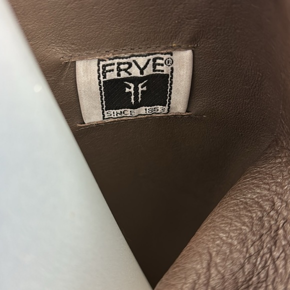 Frye Veronica Mid-Calf Zip Back Brown Leather Riding Boots - Picture 6 of 9